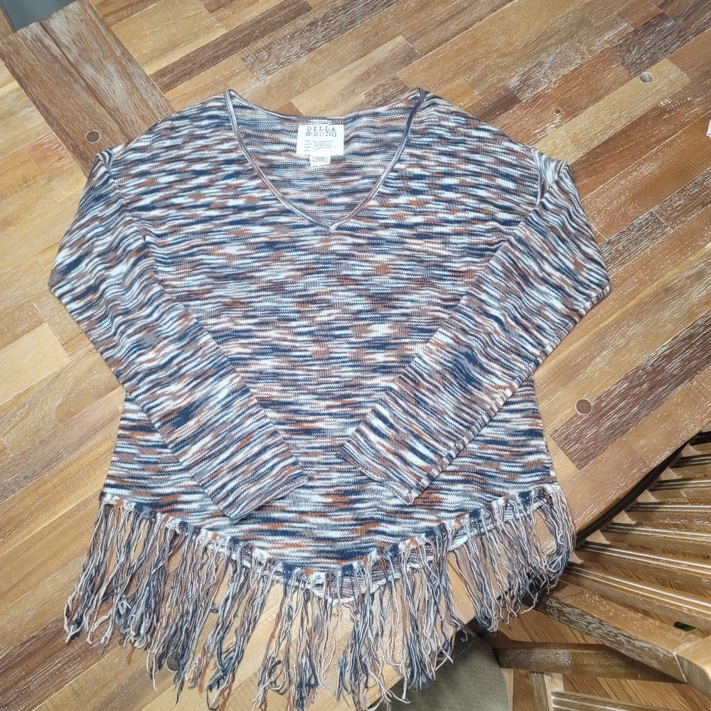 Billabong multicolored fringed sweater